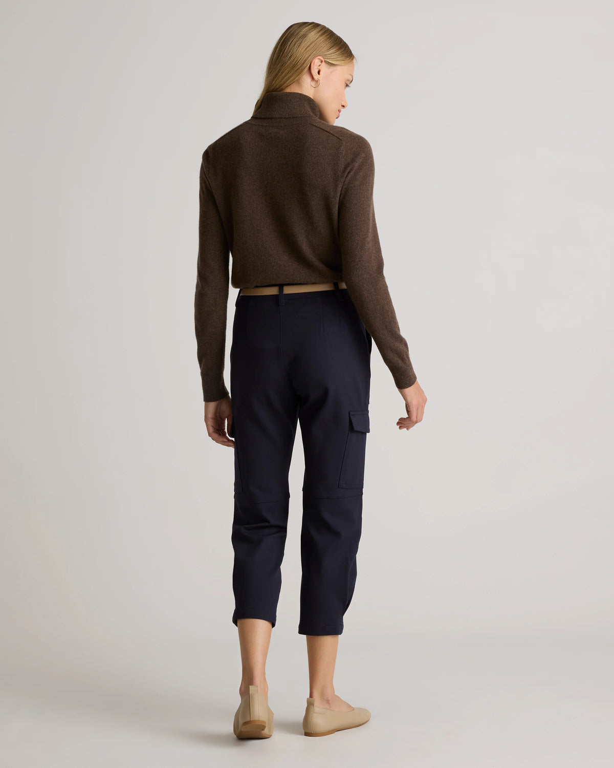 Ultra-Stretch Ponte Tapered Cargo Pants - XS / Black