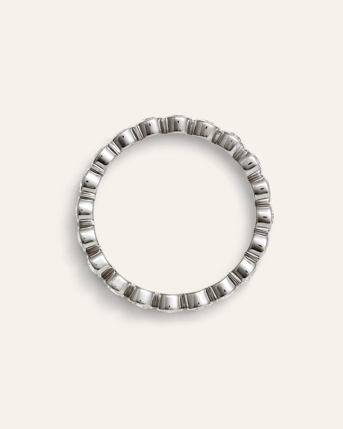 14K Gold Lab Grown Diamond Round Bezel Eternity Band - 1ctw - 5 / Yellow Gold