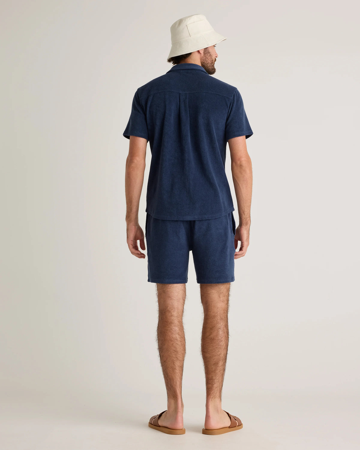 100% Organic Cotton Terry Towel Shorts - 6.5" - S / Deep Navy