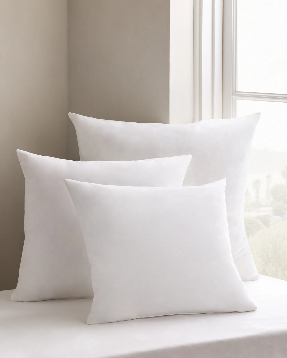 Premium Feather Pillow Insert (Set of 2) - 20x20 / No Color