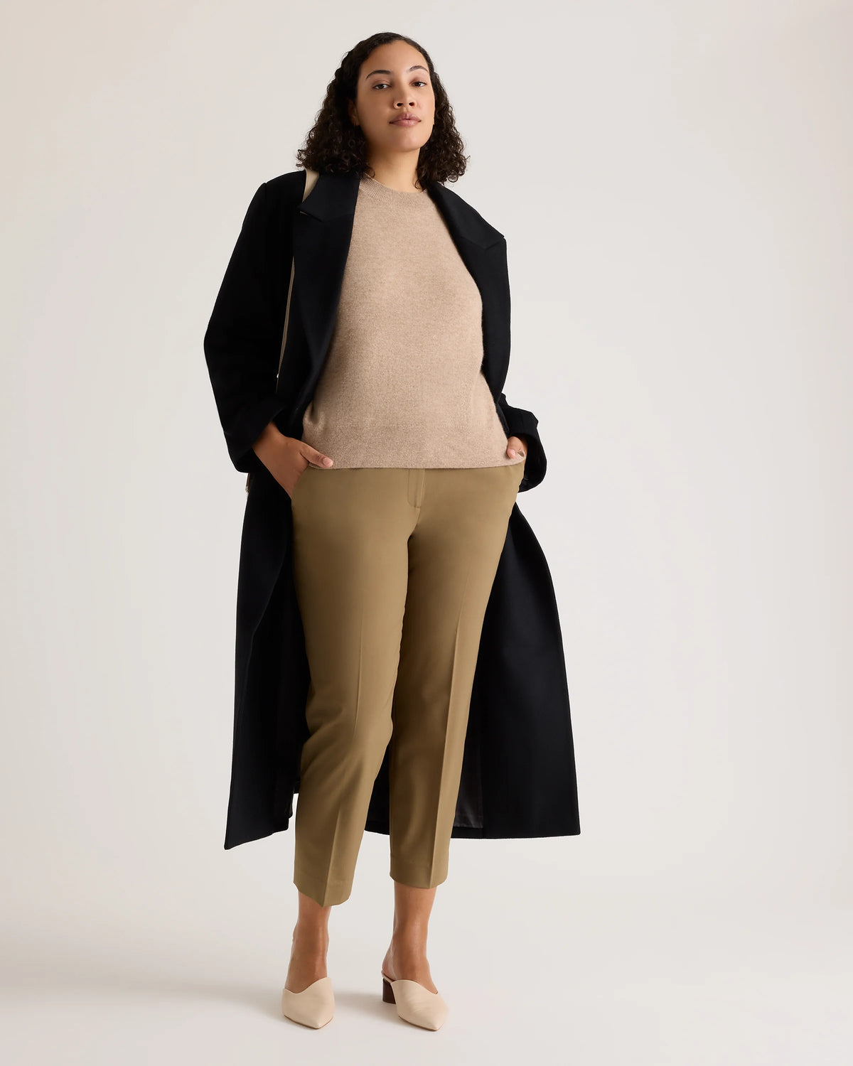 Italian Wool Slim Leg Ankle Pants - 0 / Grey Melange