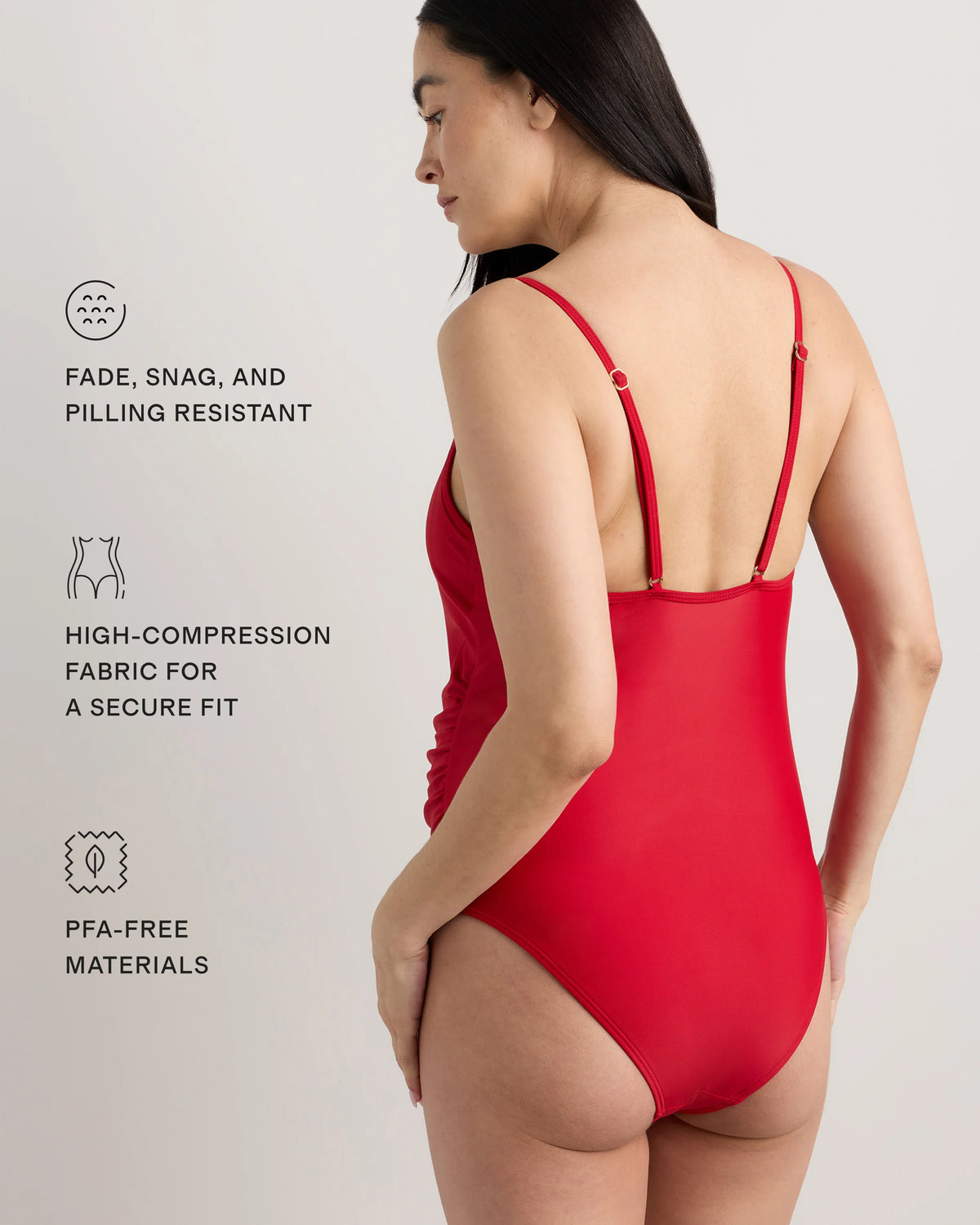 Italian Maternity Square Neck One-Piece Swimsuit - XS / Black/White