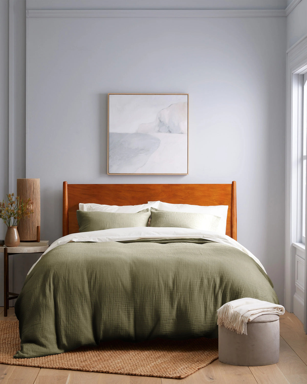 Organic Cotton Gauze Duvet Cover - Twin / Dried Sage