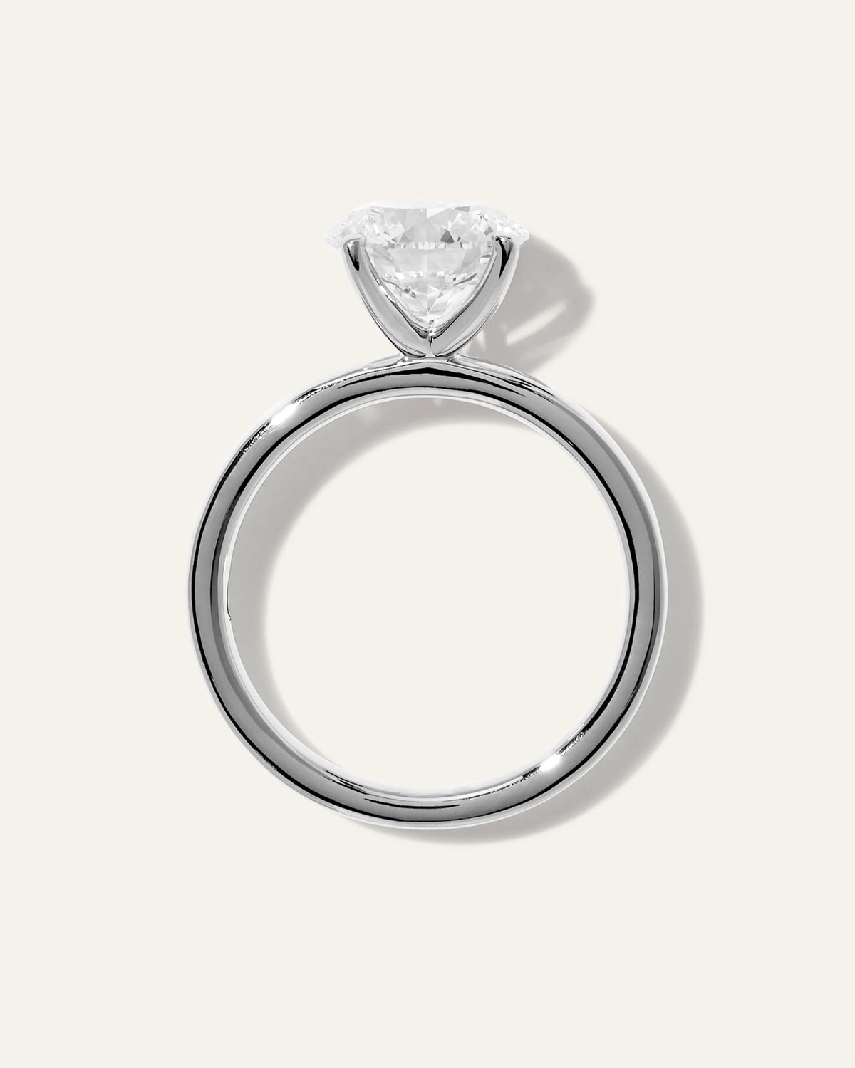 Lab Grown Diamond Round Comfort Fit Engagement Ring - 2.5ct - 4 / Yellow Gold