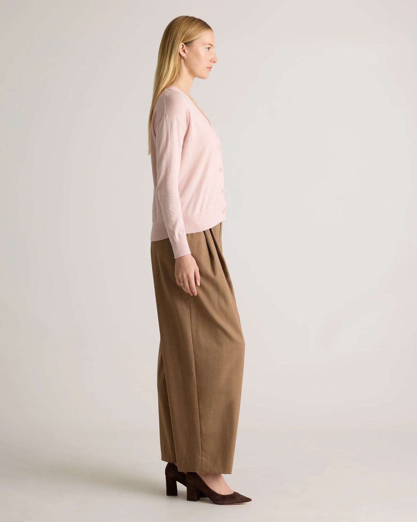 Lightweight Cotton Cashmere Cardigan - XS / Heather Oatmeal