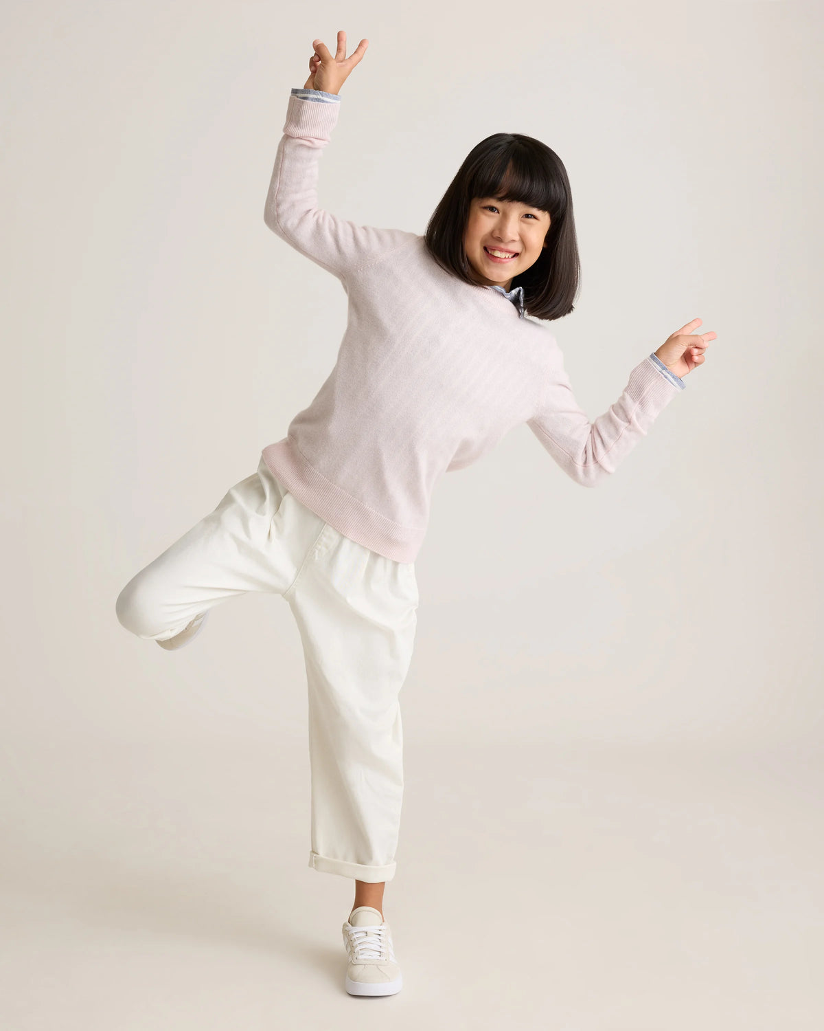 Washable Cashmere Crewneck Sweater - 6 / Heather Grey