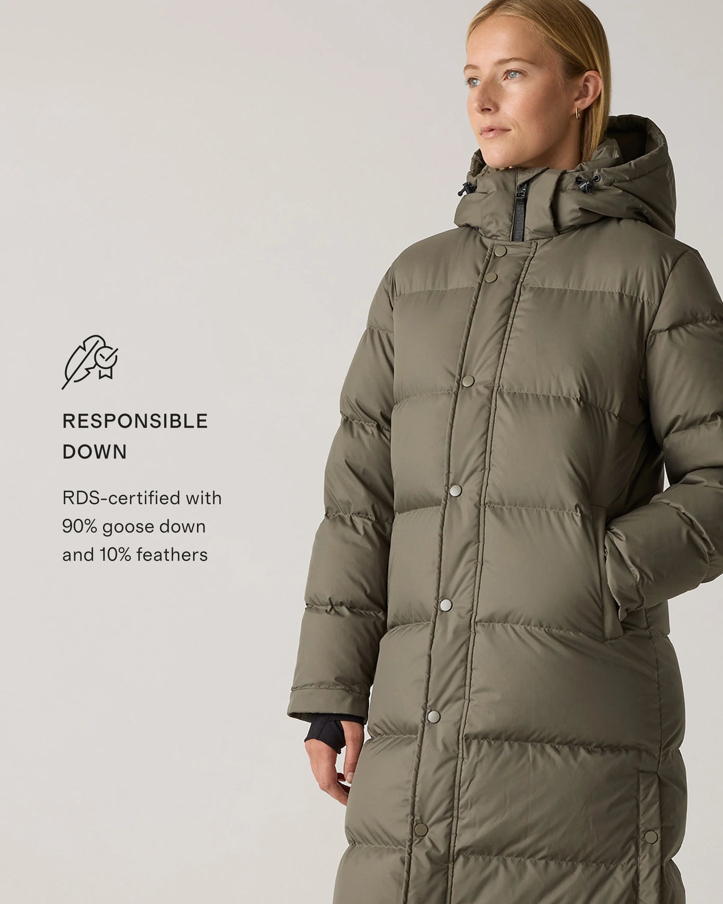 Responsible Down Long Puffer Jacket - XS / Black