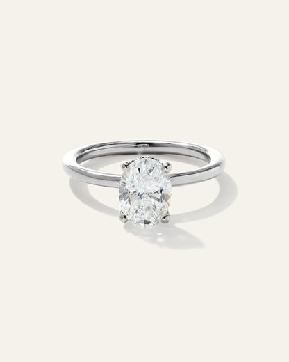 Lab Grown Diamond Oval Petite Hidden Halo Engagement Ring - 1.5ct - 4 / Yellow Gold