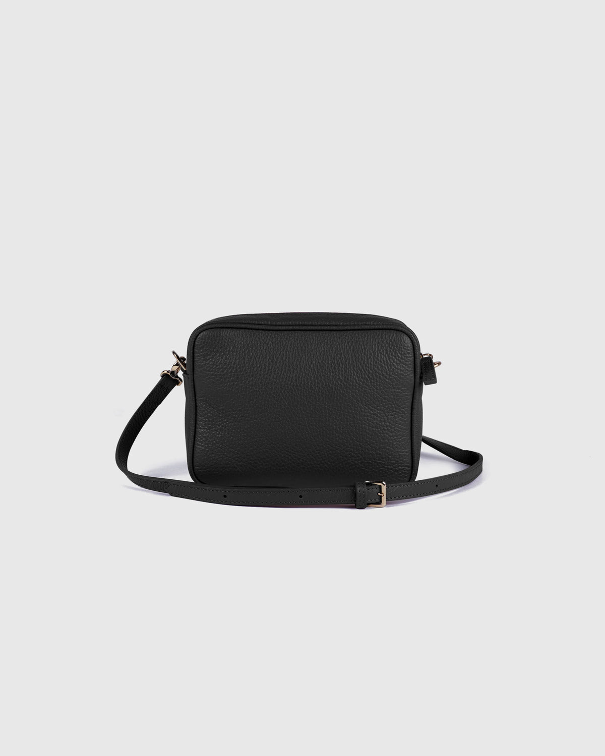 Italian Leather Crossbody Bag - One Size / Black Croco
