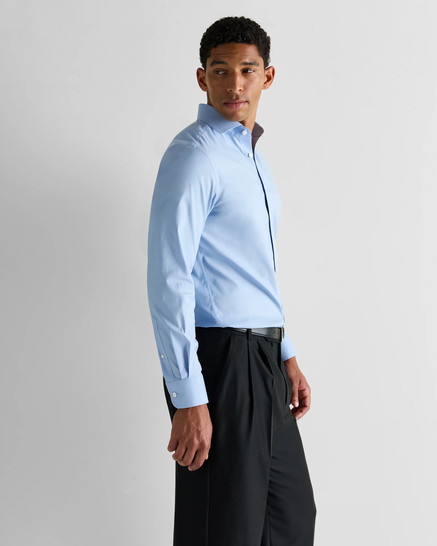 Organic Cotton Oxford Non-Iron Dress Shirt - S / Bold Black