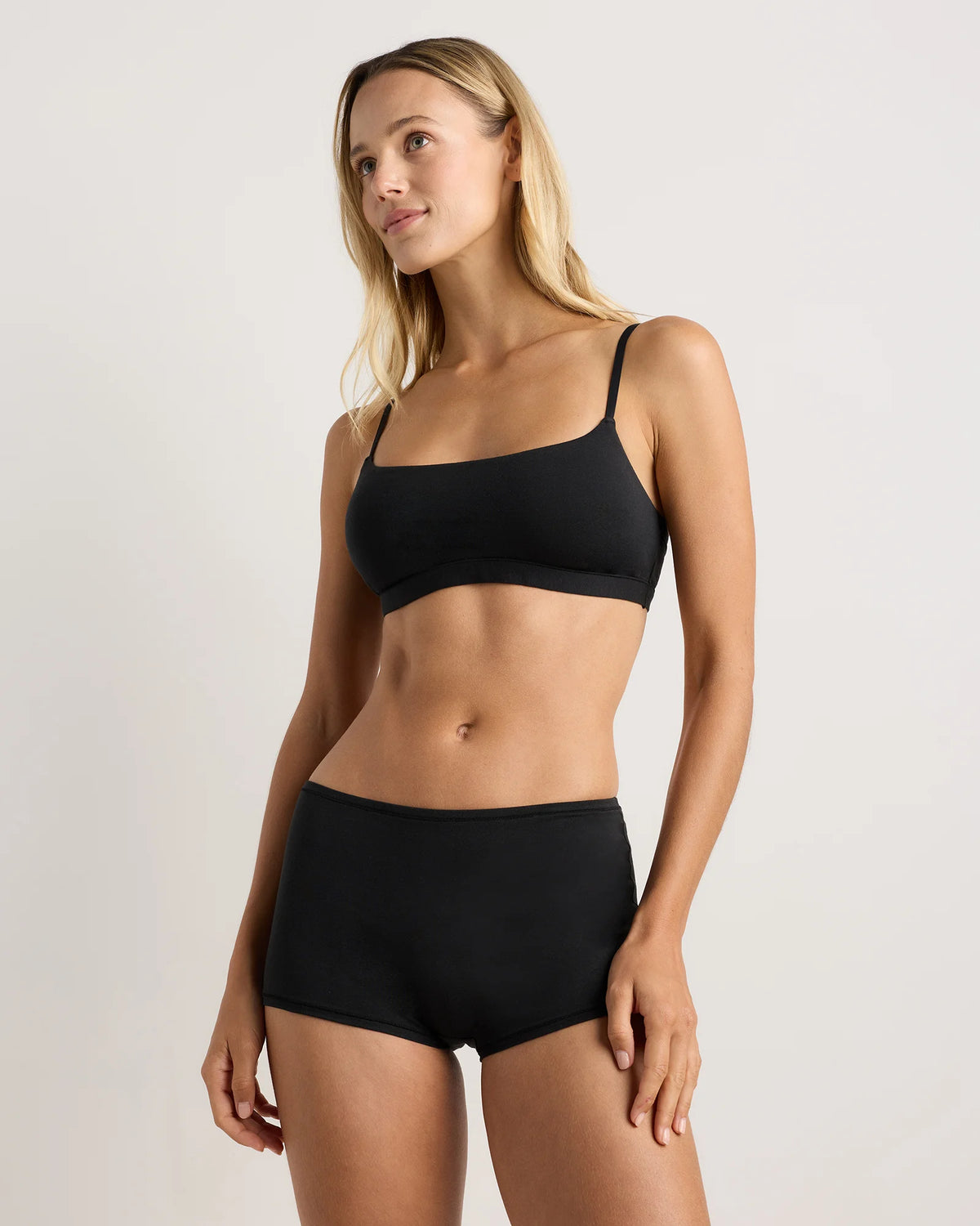 Organic Cotton Boyshort (6-pack) - XS / Black/Soft White/Ocean
