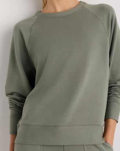 SuperSoft Fleece Crew - XS / Smoked Thyme Green