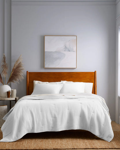 Organic Cotton Gauze Dream Quilt Set - Twin / Dried Sage