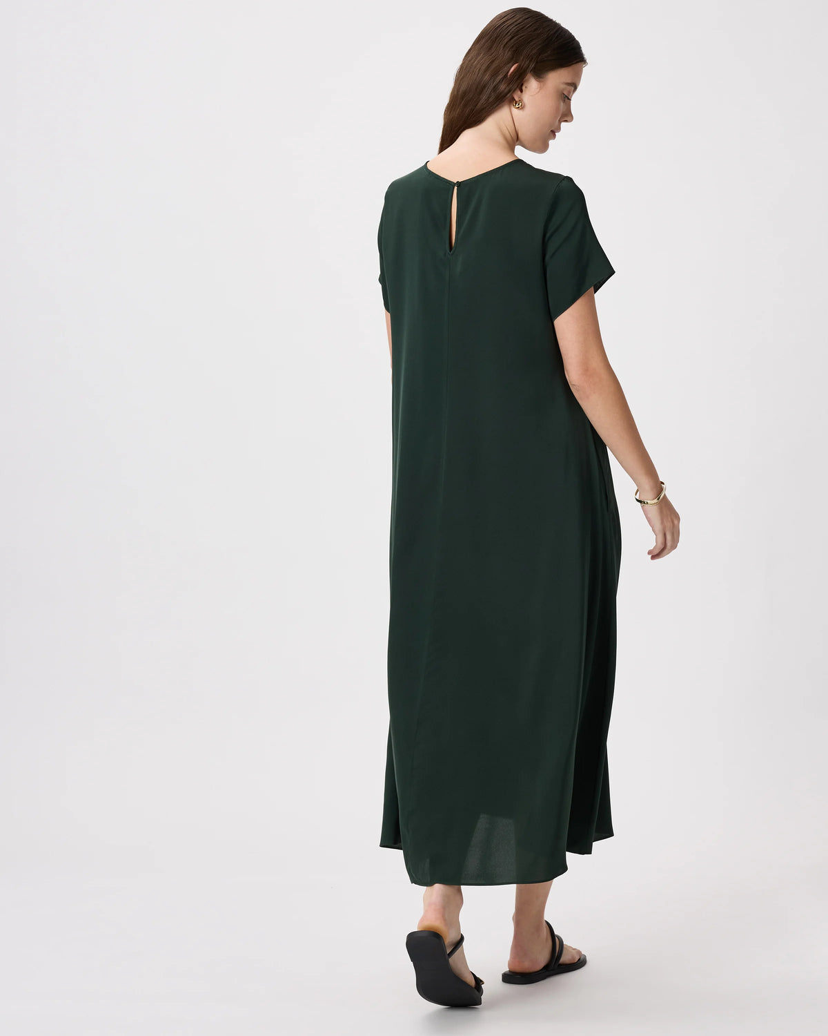 Washable Stretch Silk Voluminous Maxi Dress - XS / Moonstone Blue