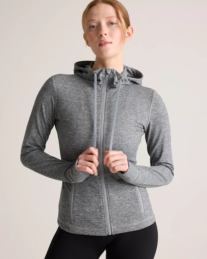Ultra-Soft Slim Fit Hooded Jacket - XS / Heather Black