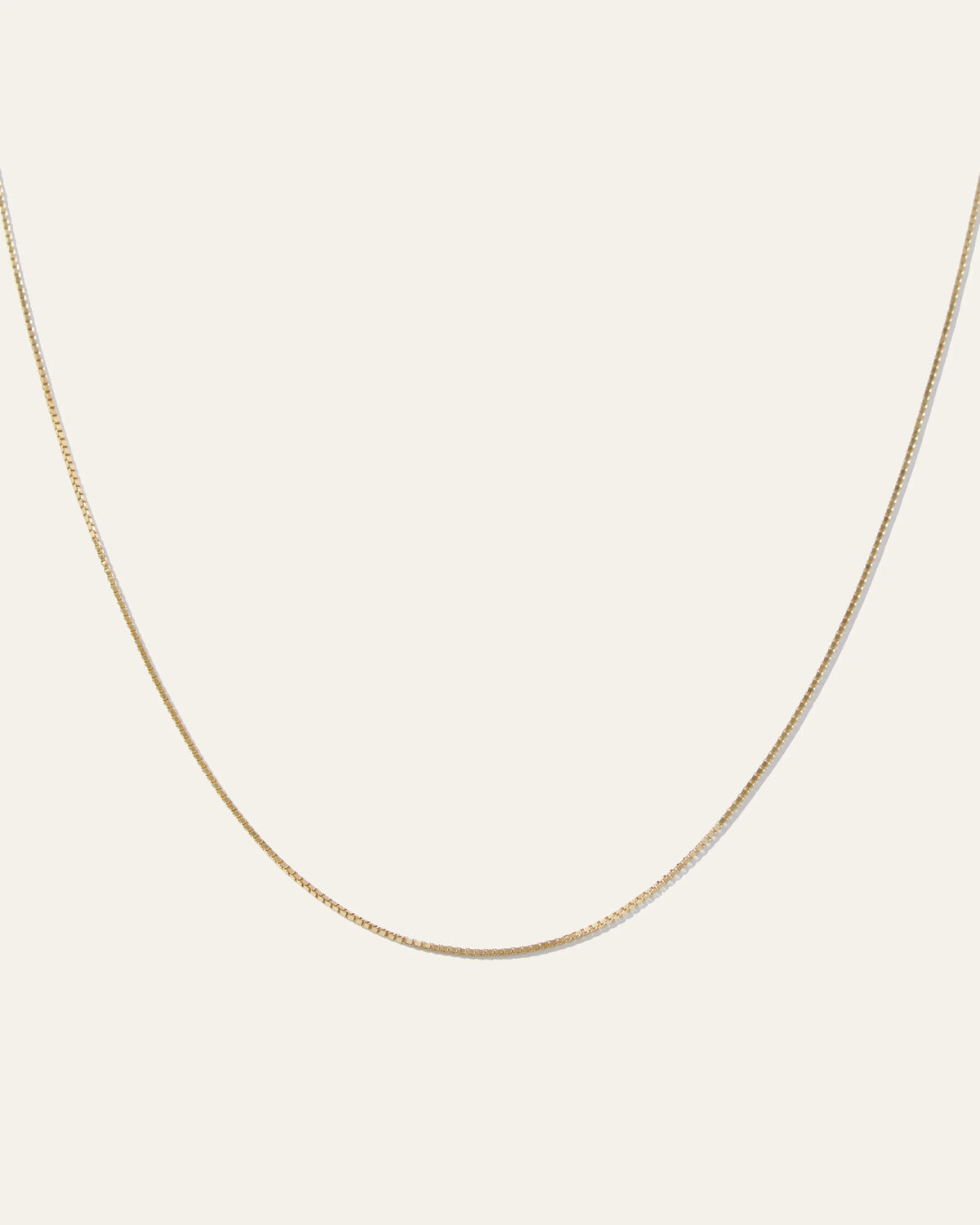 14K Gold Petite Box Chain Necklace - One Size / Yellow Gold