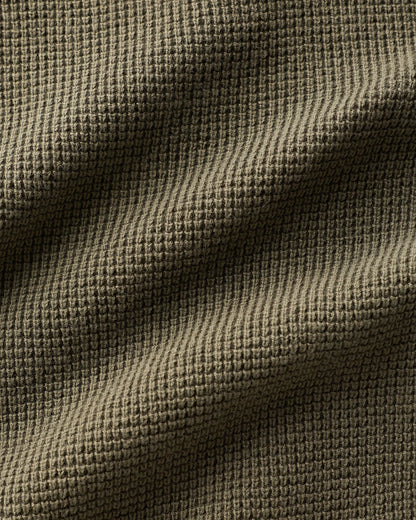 Organic Cotton Cashmere Waffle Hoodie - S / Bayberry Olive