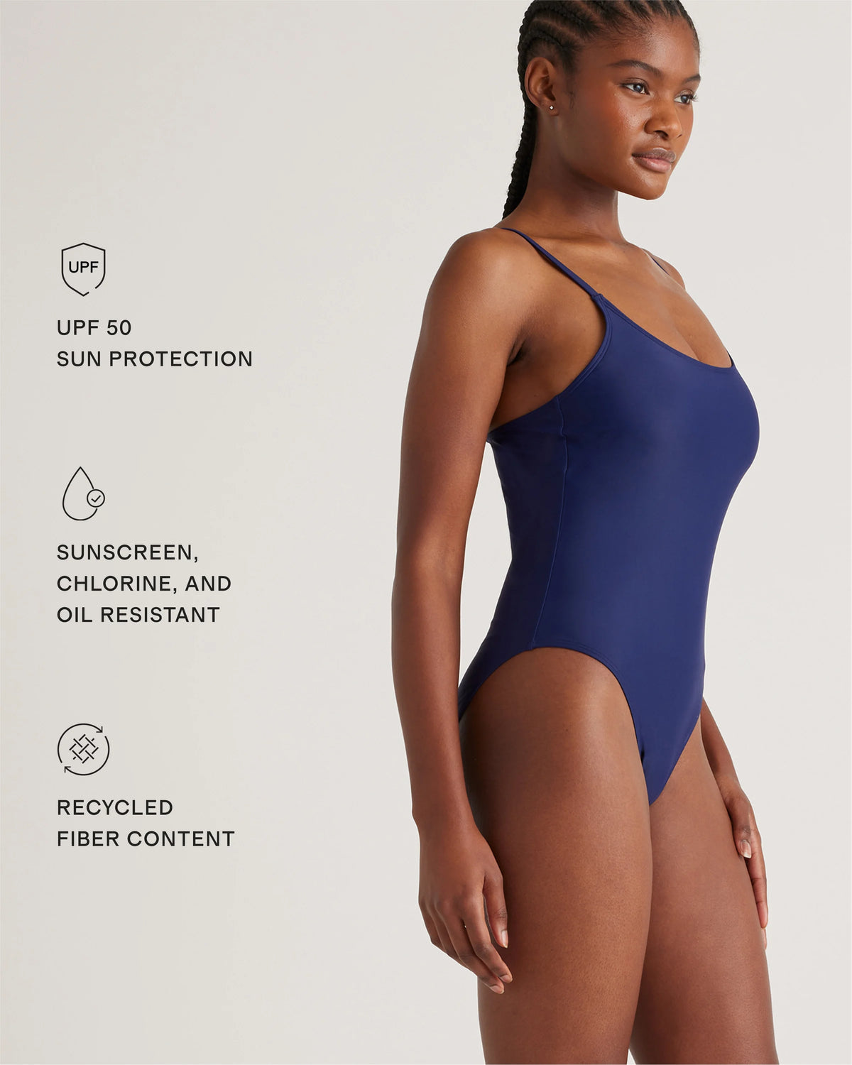 Italian Cami One-Piece Swimsuit - XS / Black