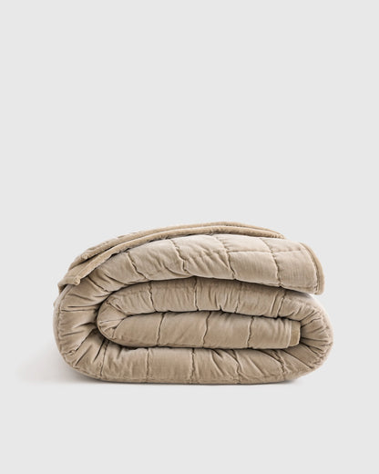 Cotton Velvet Box Quilt - Full/Queen / Terracotta