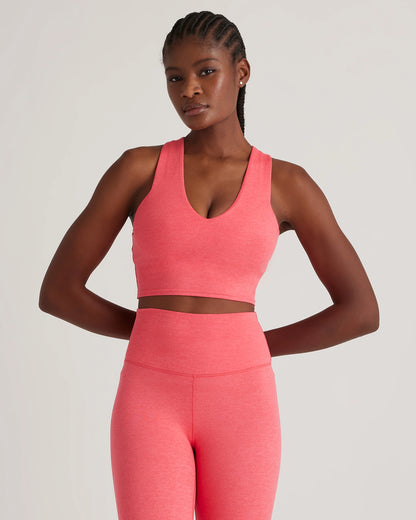 Ultra-Soft V-Neck Cropped Tank - XS / Heather Navy