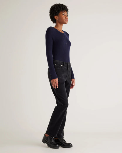 Organic Stretch Corduroy Straight Leg Pants - 0 / Espresso