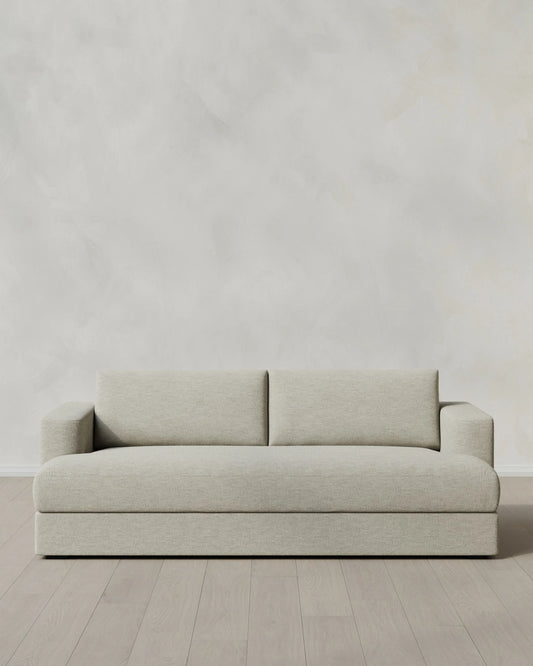 Sierra Curved Arm Sleeper Sofa in Performance Basketweave - One Size / Flax