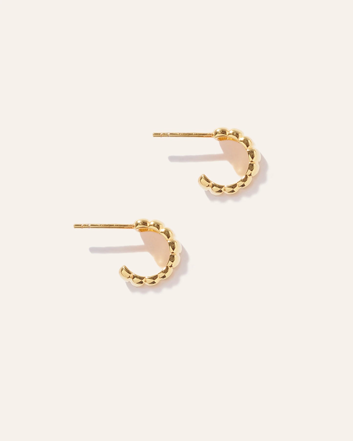 Bubble Ridge Huggie Hoops - One Size / Gold Vermeil