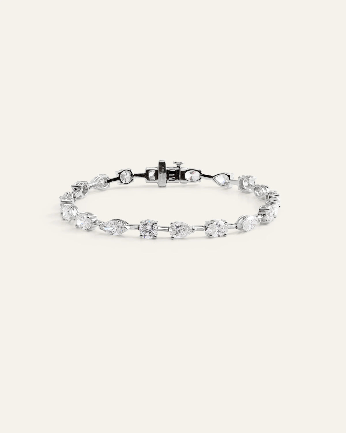14K Gold Lab Grown Diamond Mixed Shape Tennis Bracelet - 6.5" / Yellow Gold