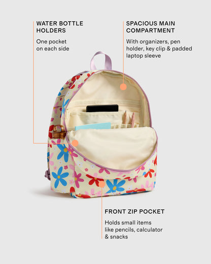 Recycled Double Pocket Backpack - One Size / Rainbow Clouds