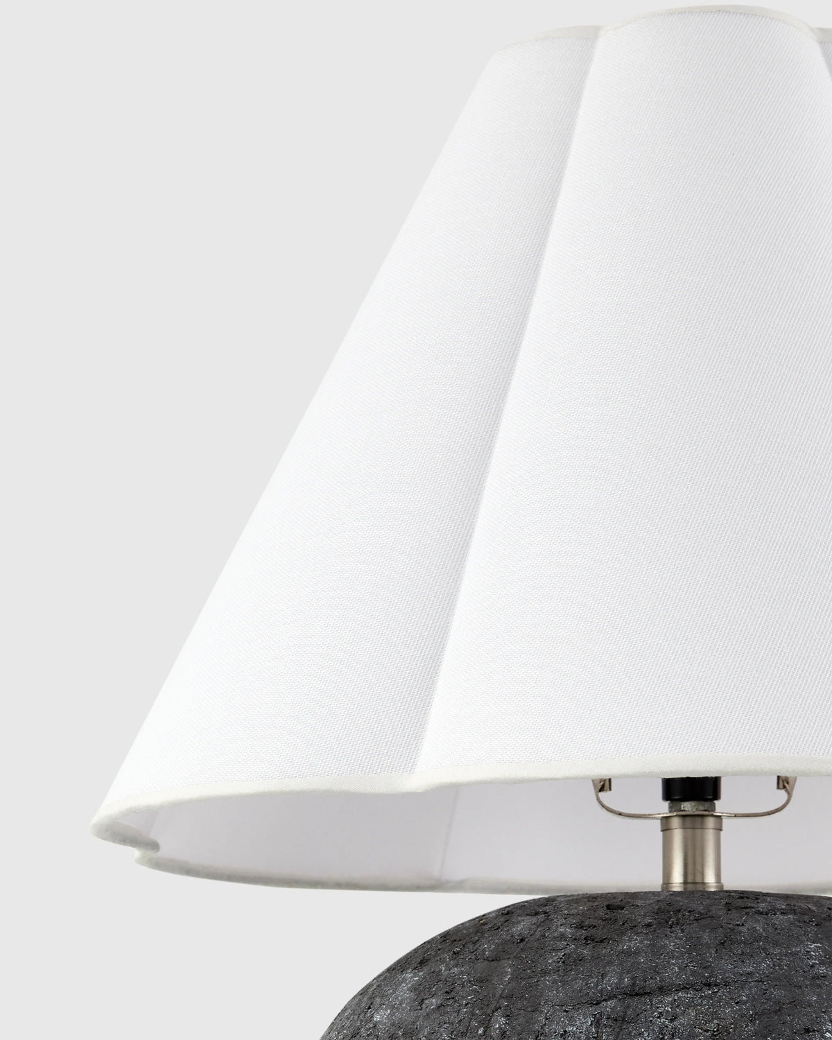 Rustic Cement Table Lamp with Fluted Shade - One Size / Black