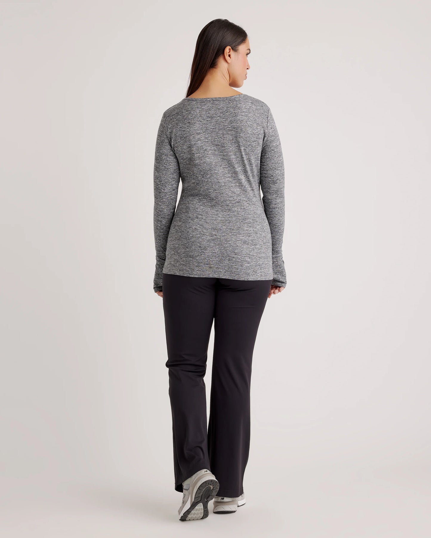 Ultra-Soft Fitted Long Sleeve Top - XS / Heather Navy