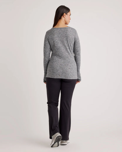 Ultra-Soft Fitted Long Sleeve Top - XS / Heather Navy