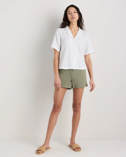100% Organic Cotton Gauze Short Sleeve Shirt - XS / Amaranth Pink