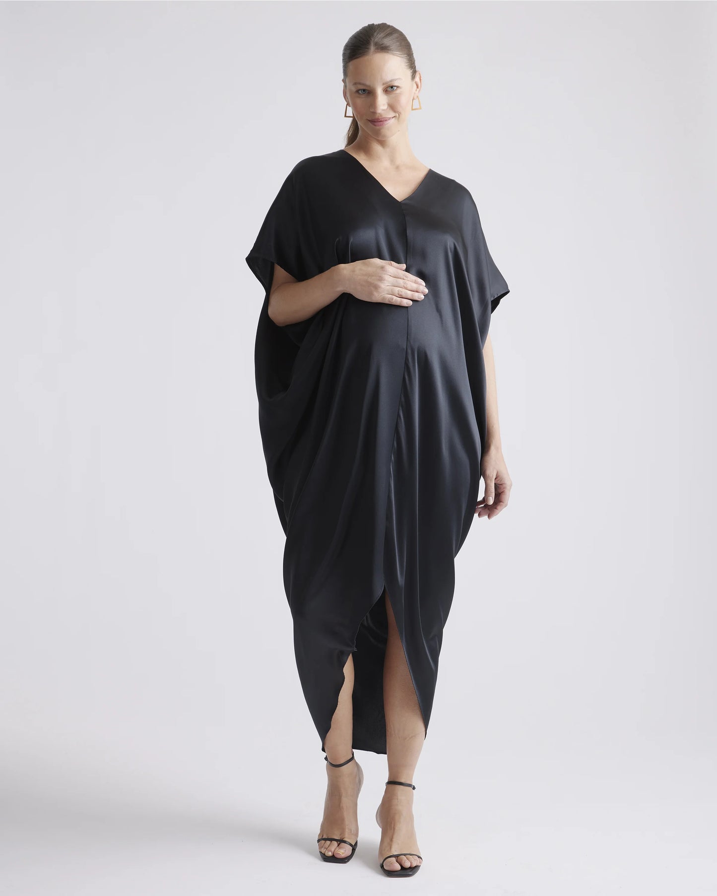 100% Washable Silk Maternity Dress - XS / Black
