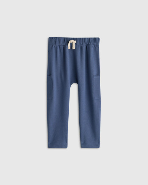 Organic Cotton French Terry Pocket Pants - 2T / Vintage Blue