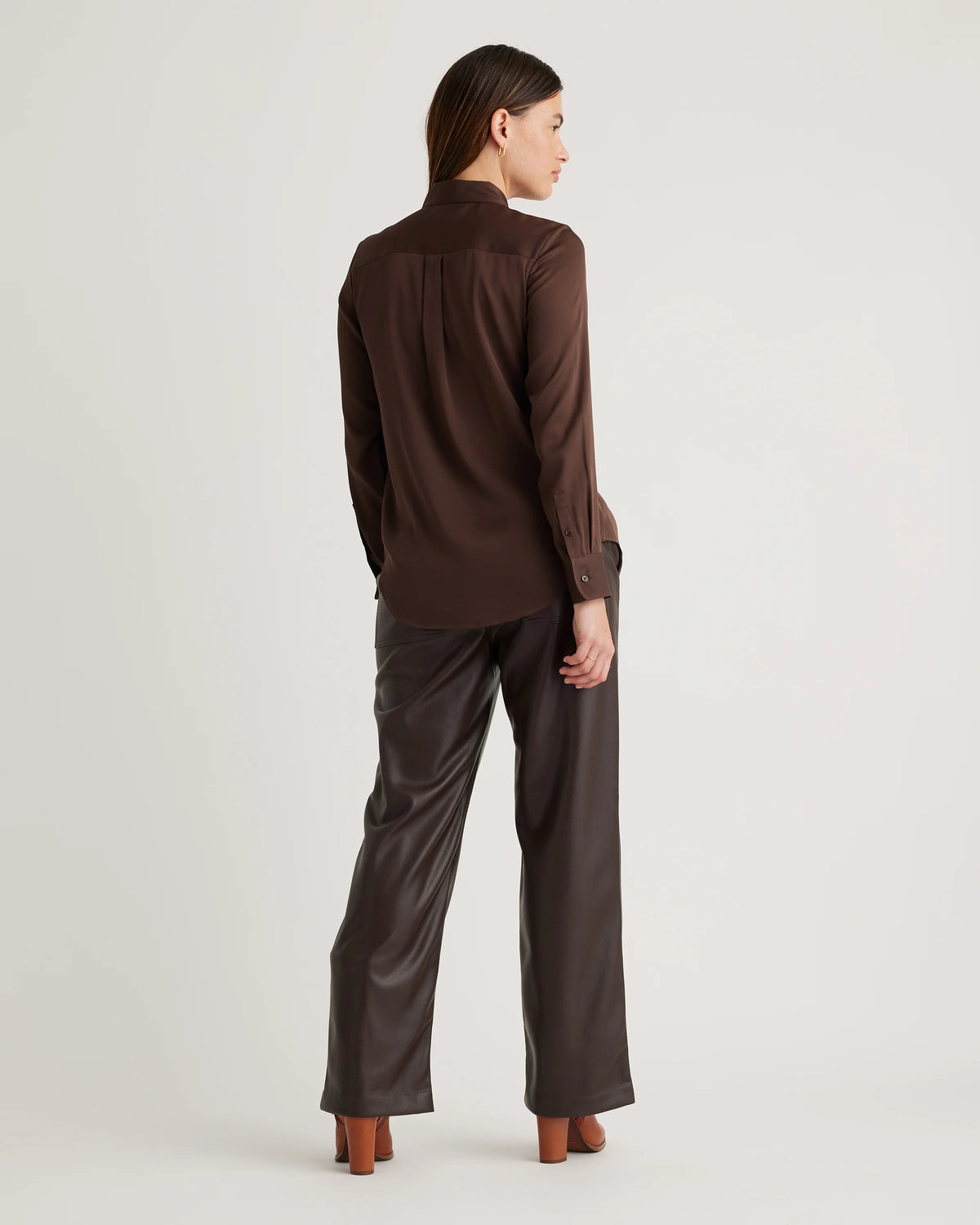 Washable Stretch Silk Blouse - XS / Moonstone Blue