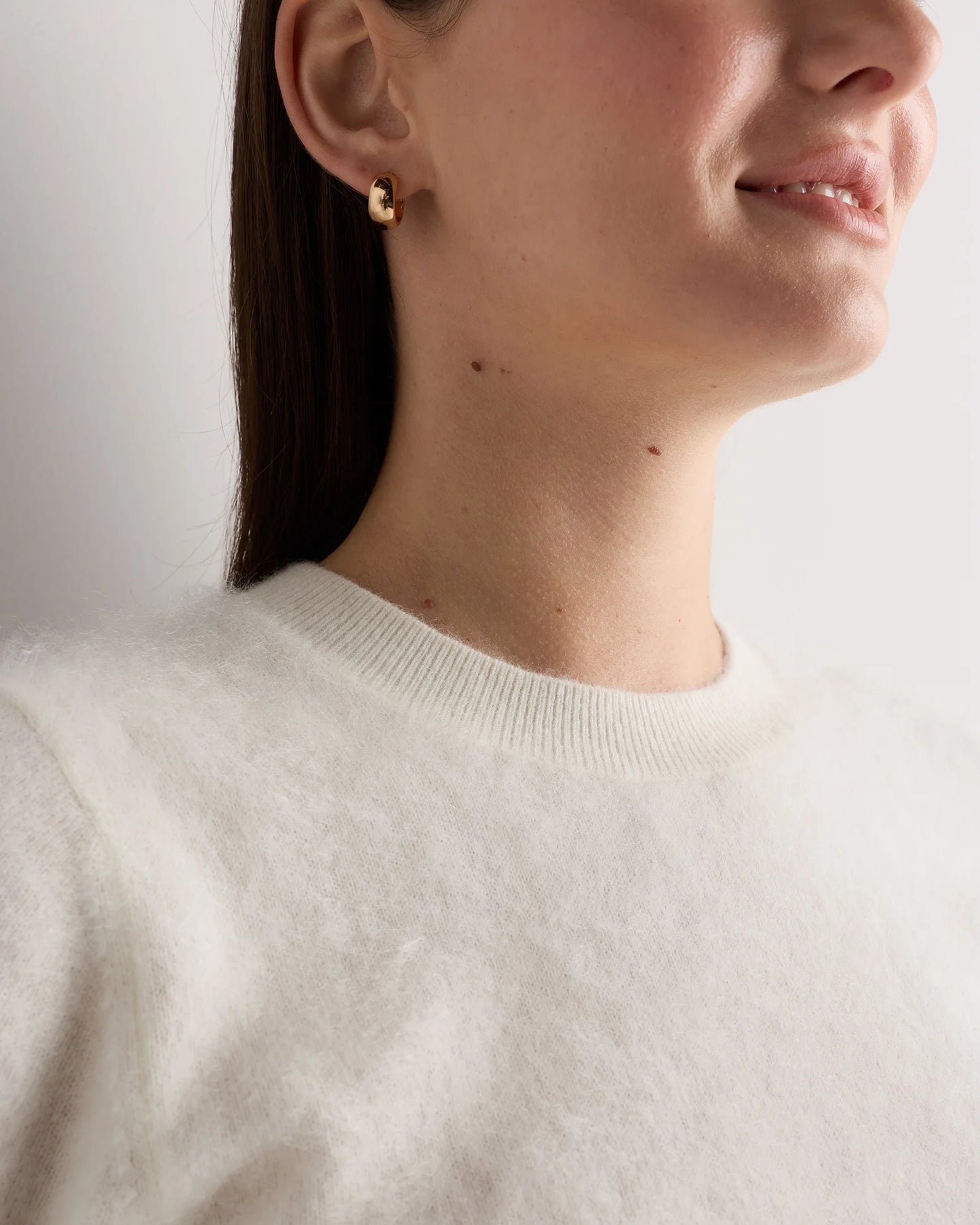 Women's Brushed Cashmere Tee - XS / Ivory