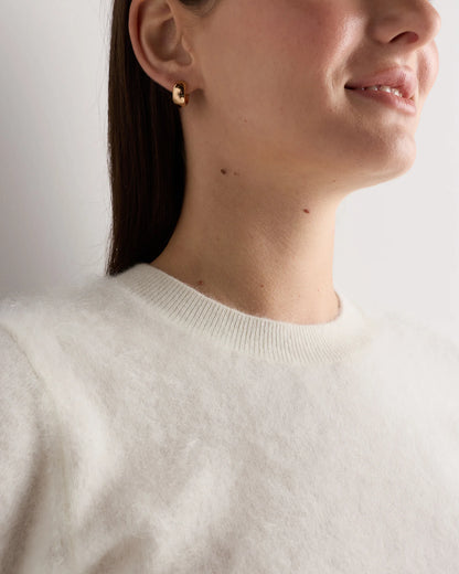 Women's Brushed Cashmere Tee - XS / Ivory