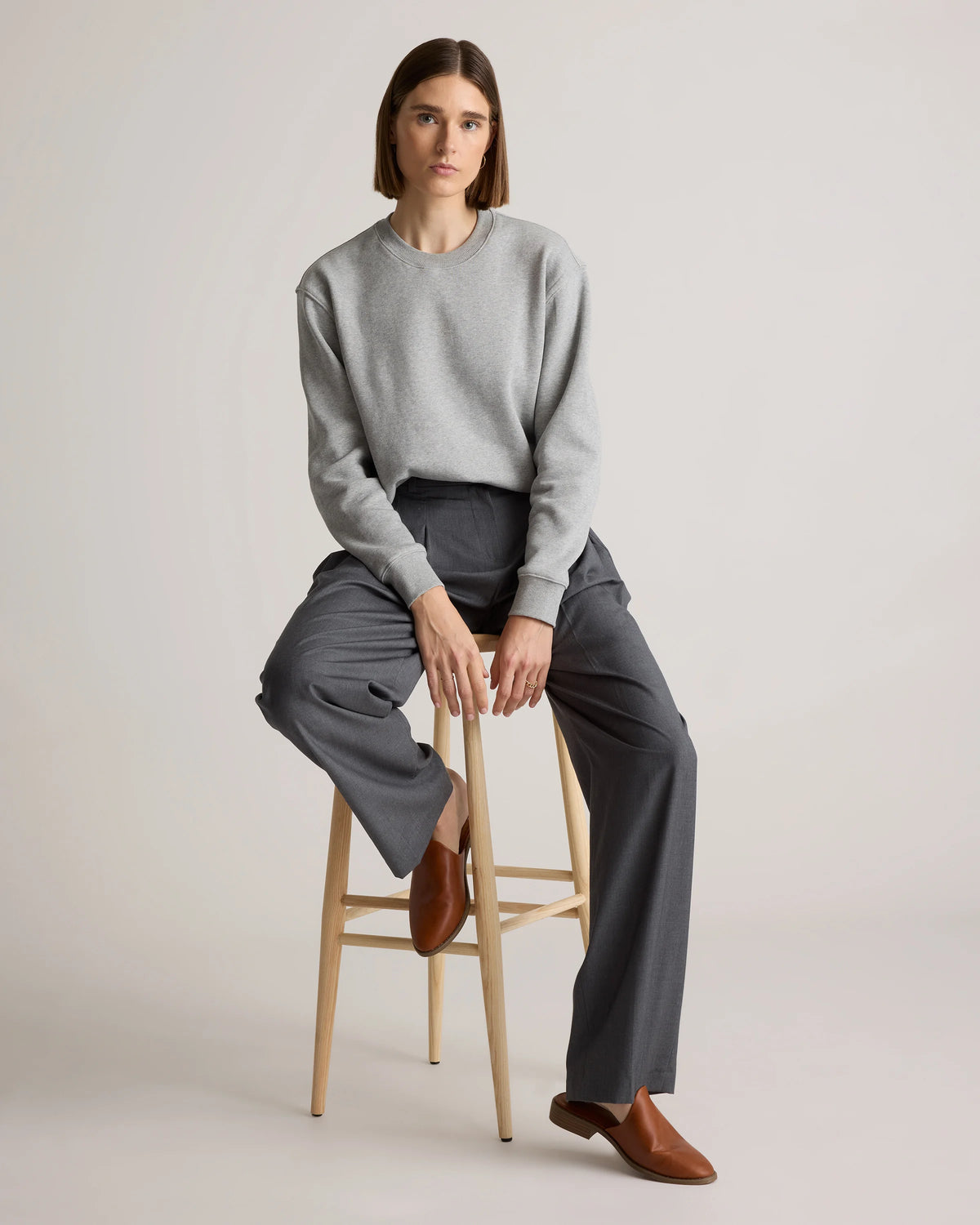 Organic Heavyweight Fleece Crew - XS / Taupe