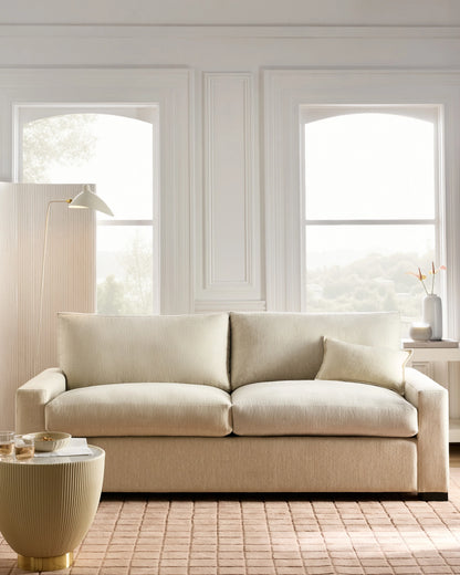 Stillman Sleeper Sofa in Performance Basketweave - Queen / Flax