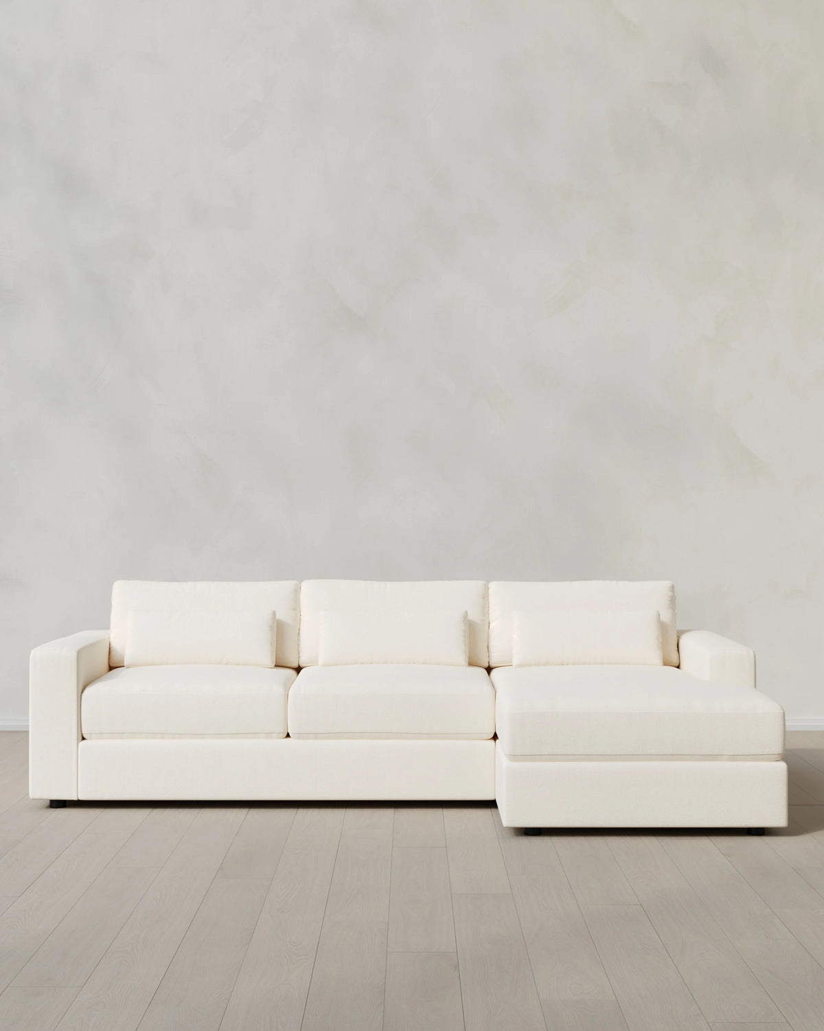 Ashford Deep Seat Chaise Sectional in Performance Chenille Linen Blend - 119" Right Arm / Ink