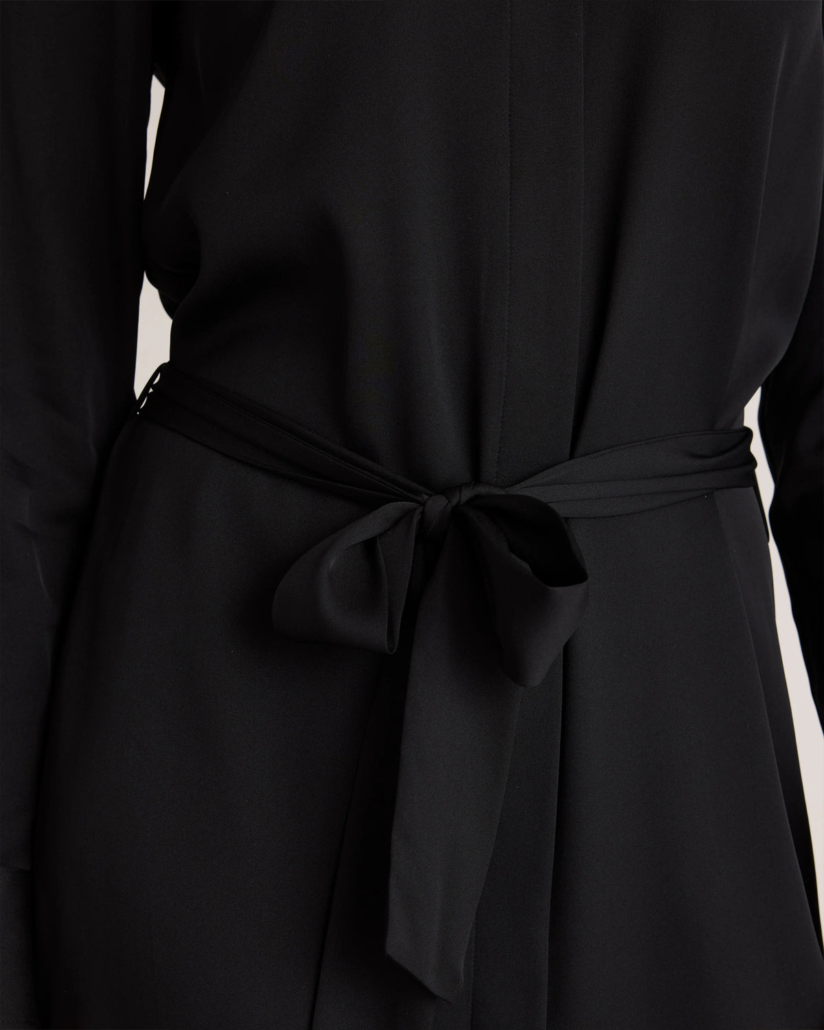 Washable Stretch Silk Shirt Dress - XS / Black