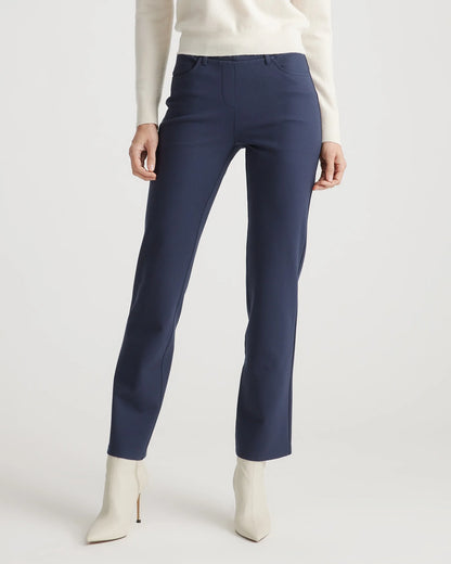 Ultra-Stretch Ponte Straight Leg 4-Pocket Pants - XS / Black