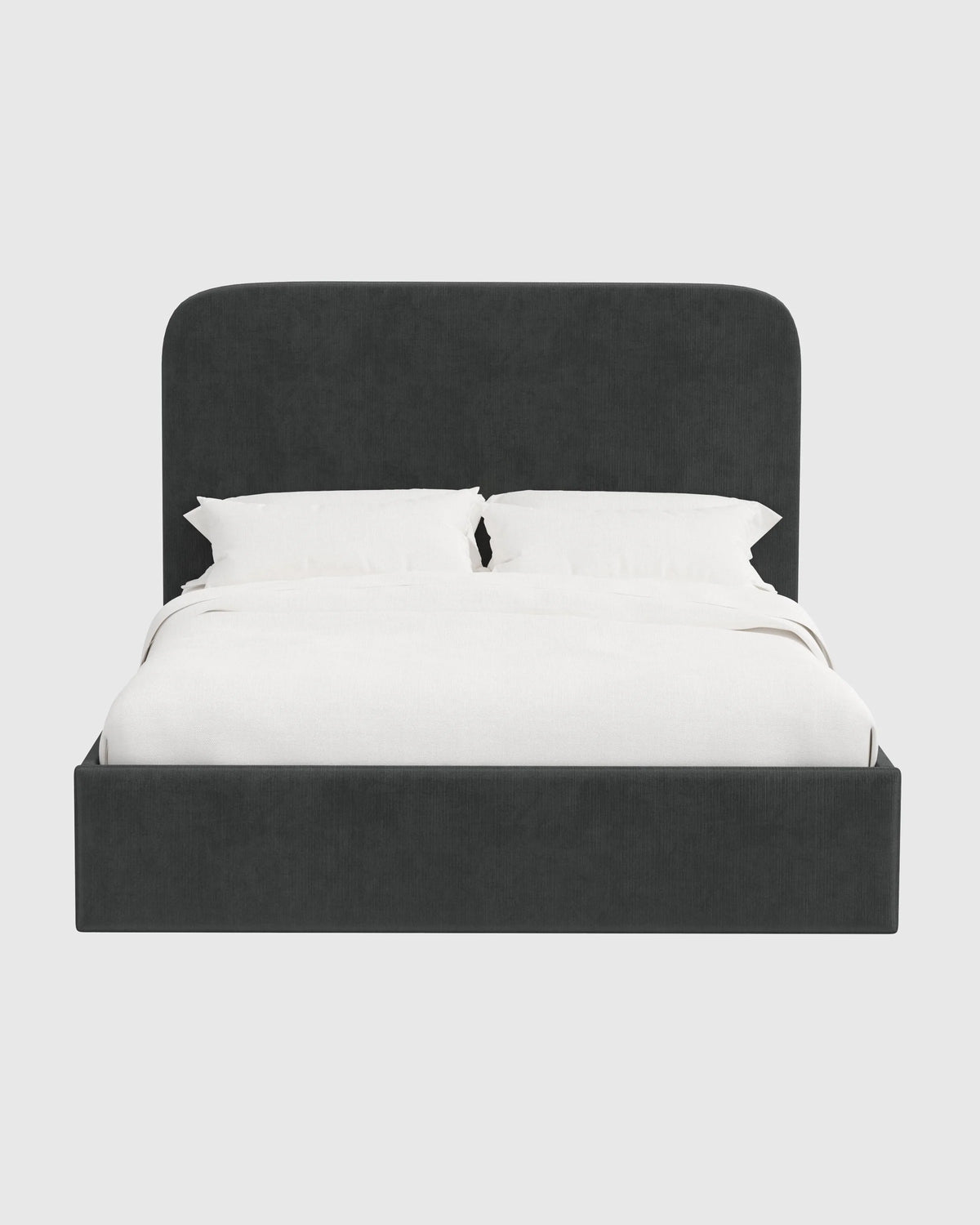 Curved Bed in Performance Velvet - Full / Walnut
