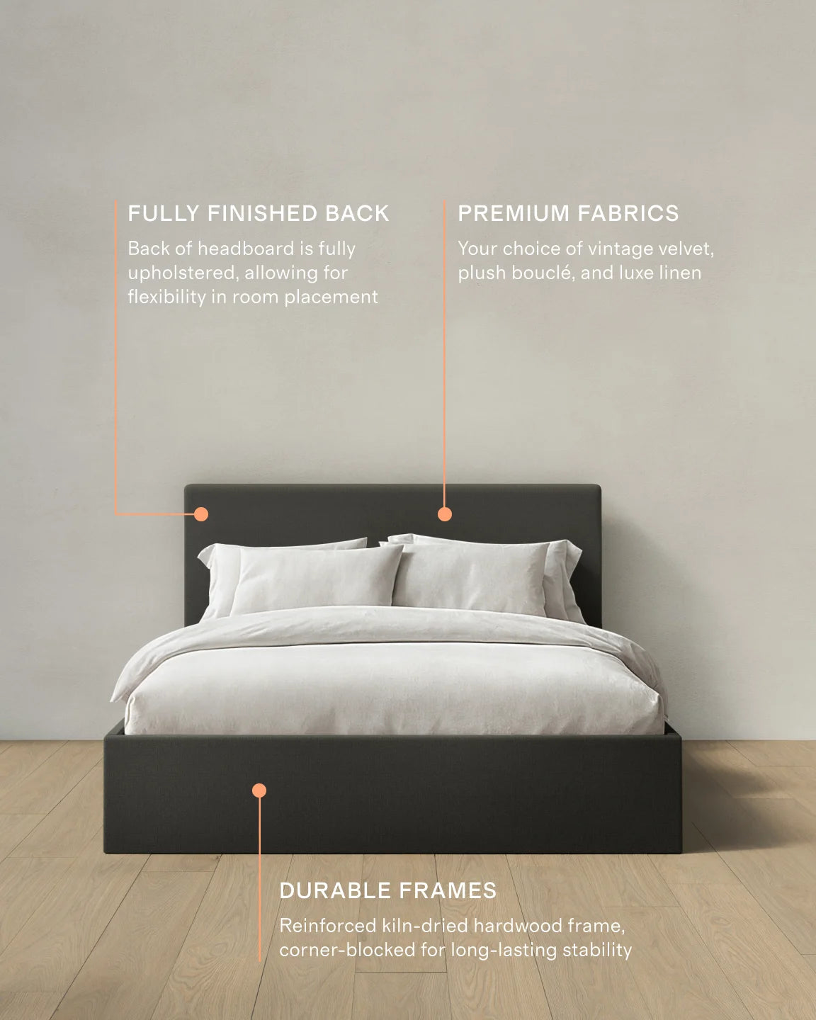 100% Linen Square Bed - Full / Canvas