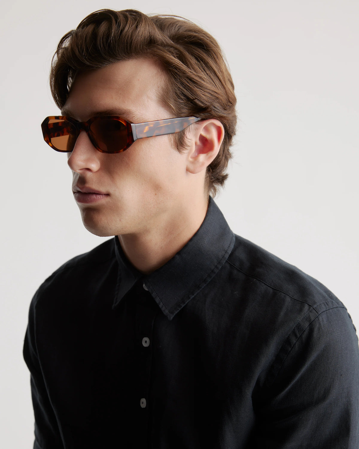 Cora Polarized Acetate Sunglasses - Wide / Black with Grey lens