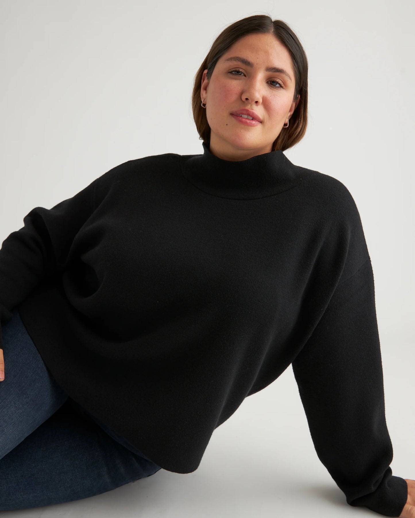 Eco-Knit Milano Stitch Mock Neck Pullover - XS / Warm Taupe