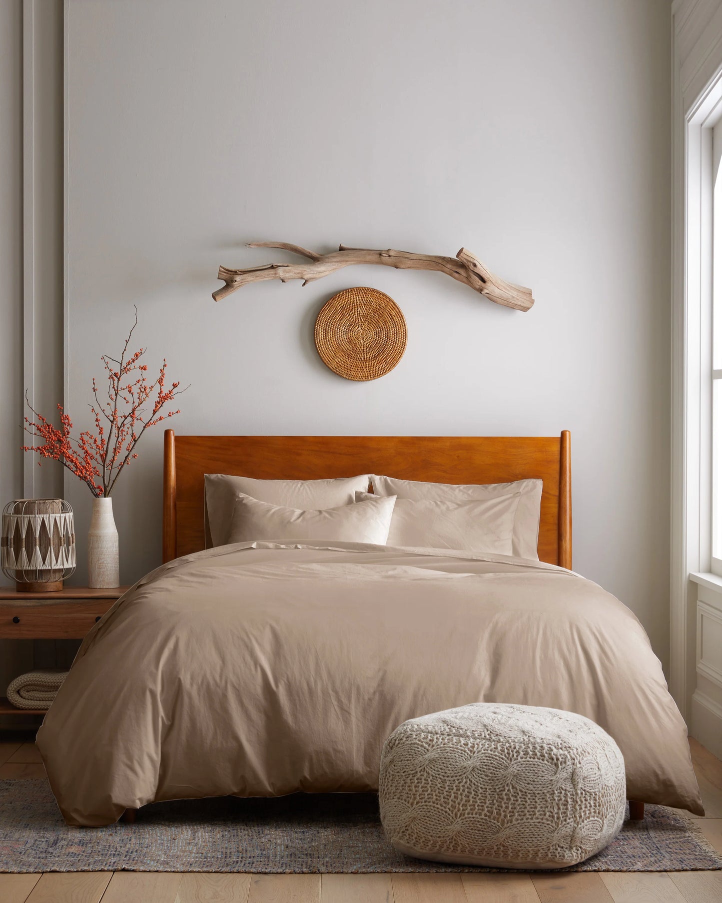 Organic Brushed Cotton Duvet Cover Set - Twin / Toffee