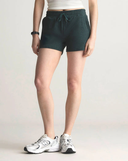 Flowknit Mid-Rise Shorts - XS / Heather Deep Navy
