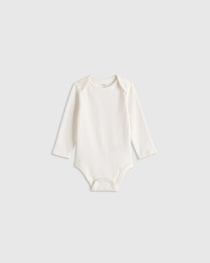 100% Organic Cotton Long Sleeve Bodysuit - 0-3M / Safari